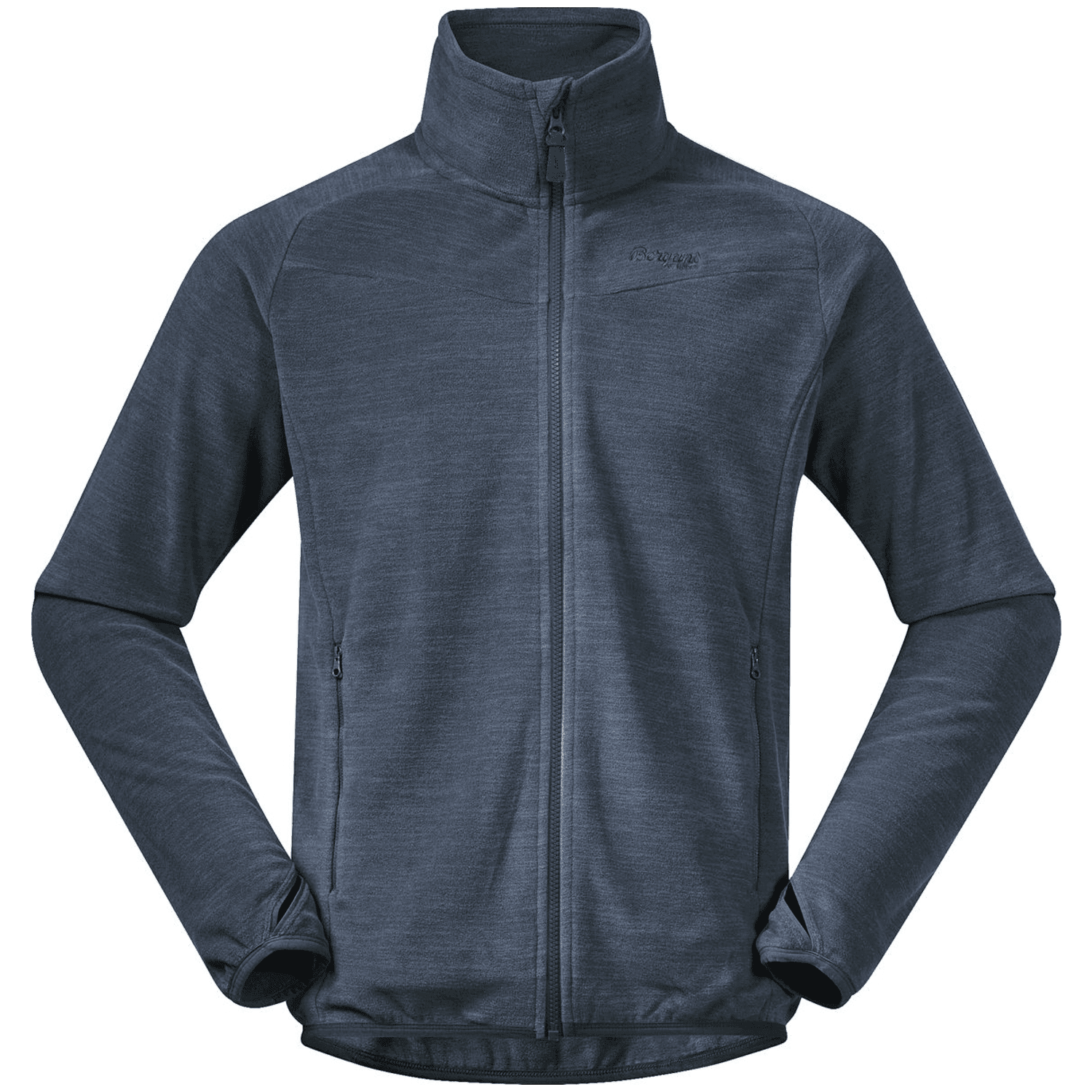 Bergans Hareid Fleece NoHood Herren Midlayer, blau, Gr. XL