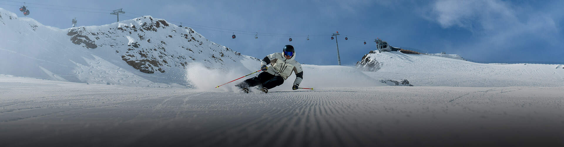 Skifahrer in Aktion.