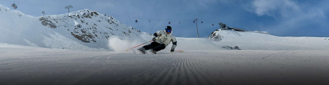 Skifahrer in Aktion.