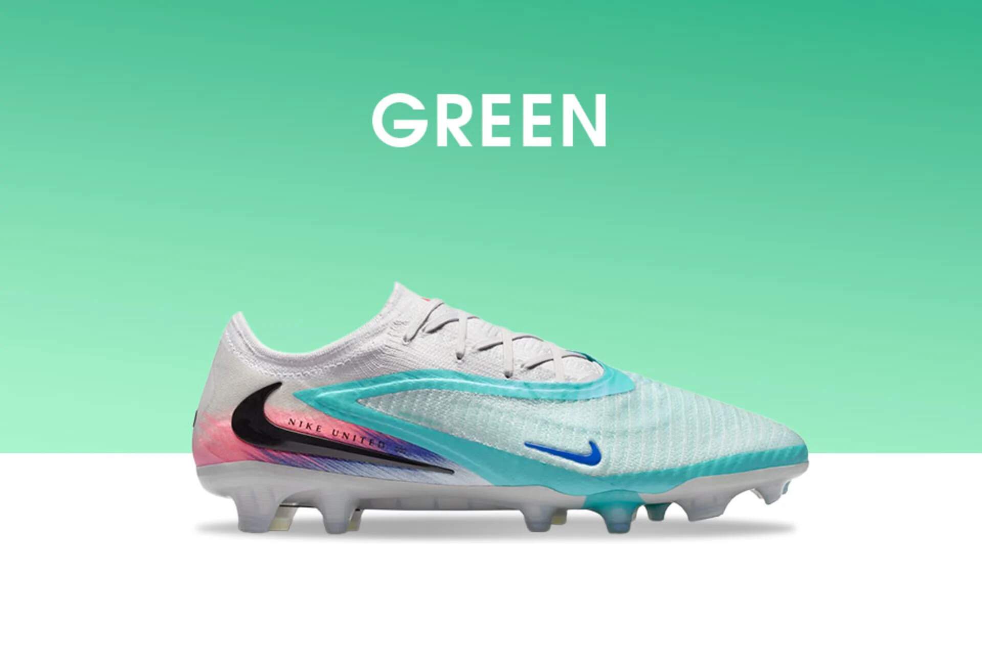 Green football boots