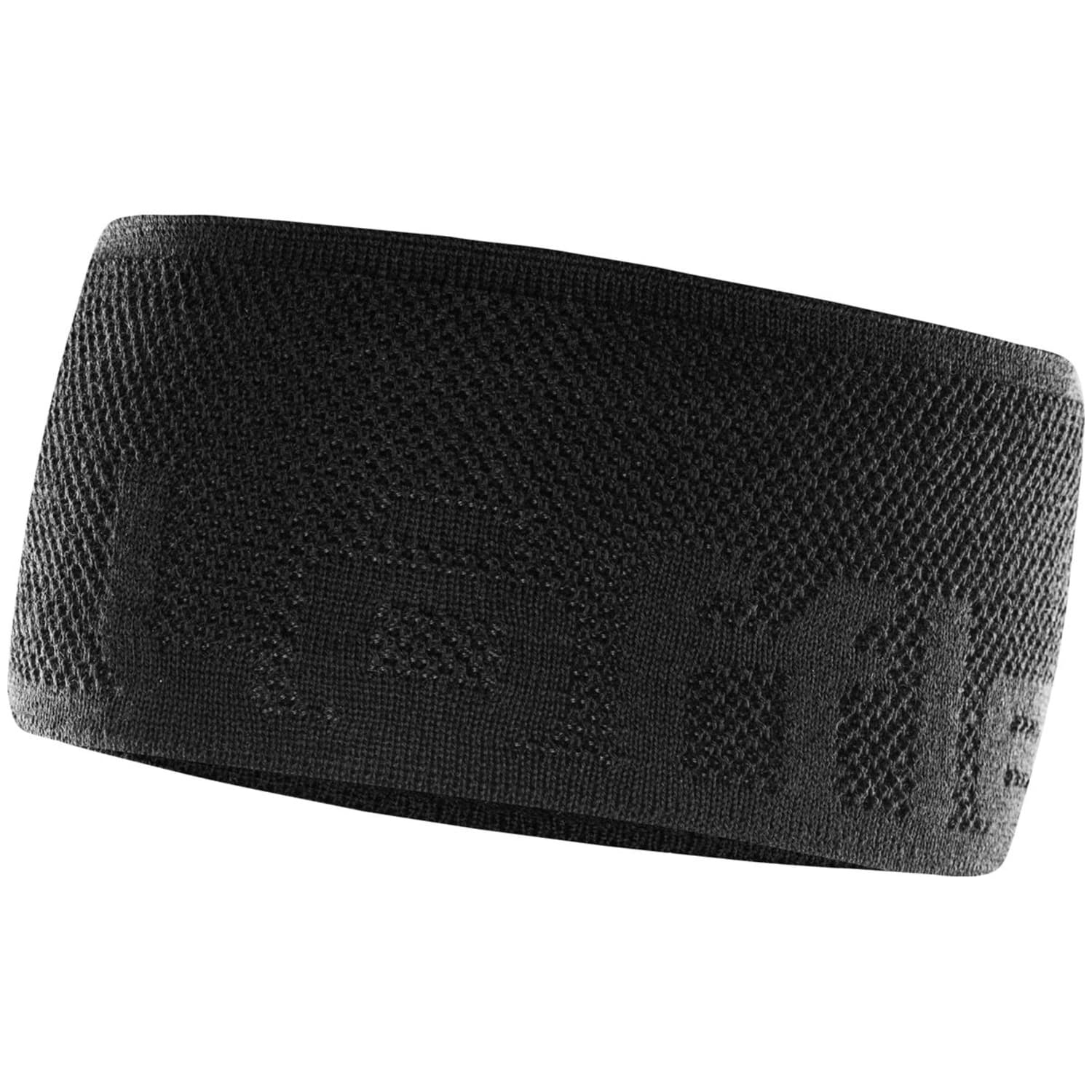 Knitted Logo Stirnband, schwarz
