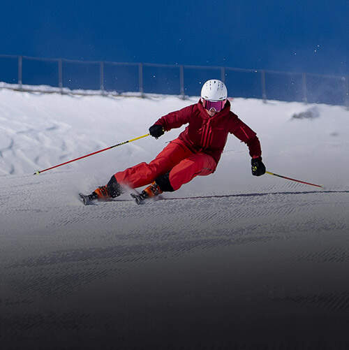 Skifahrer in Aktion.