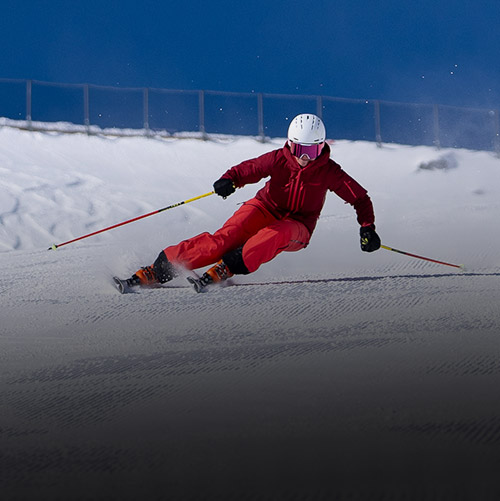 Skifahrer in Aktion.