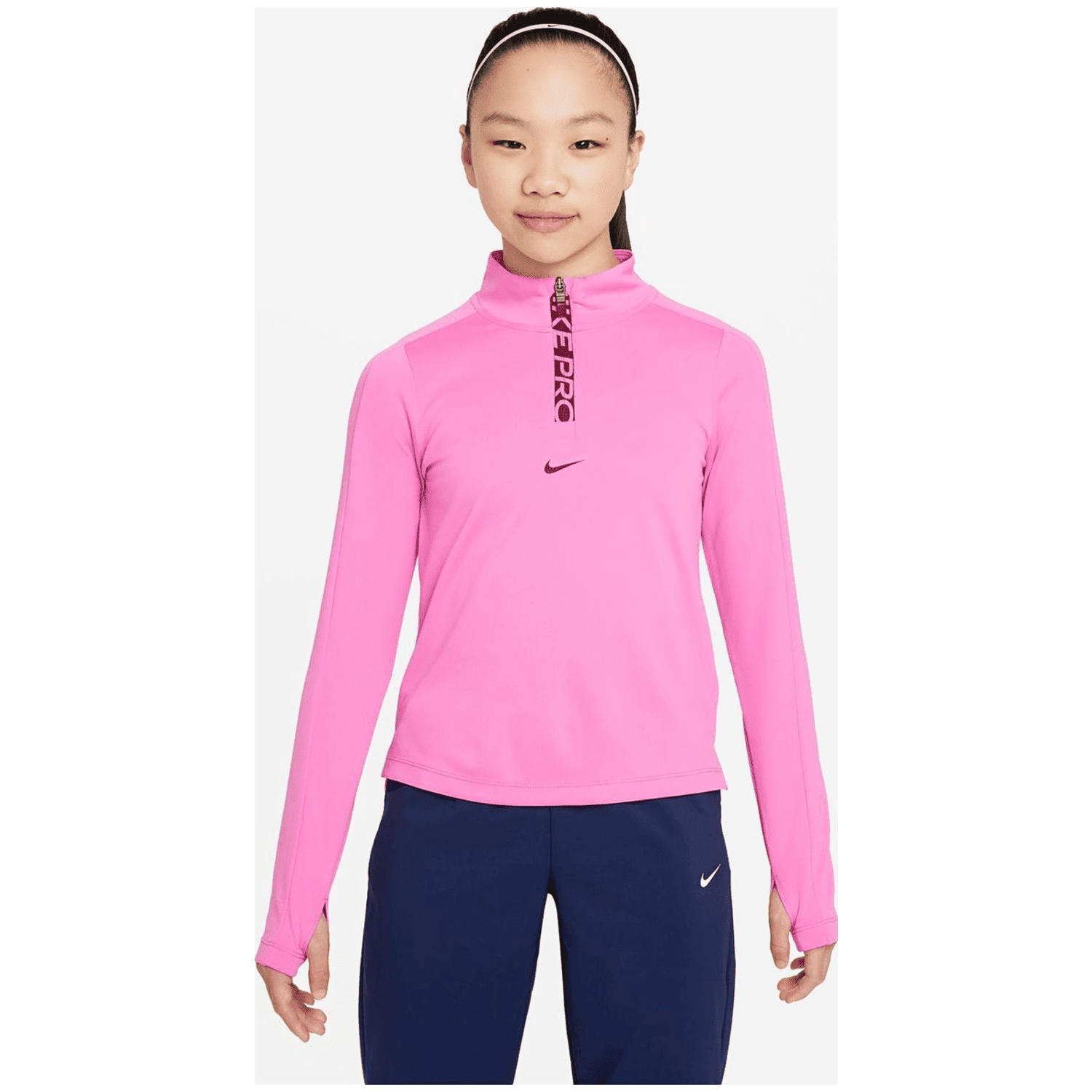 Pro Dri-Fit 1/2-Zip Mädchen Longsleeve, pink, Gr. XL Image