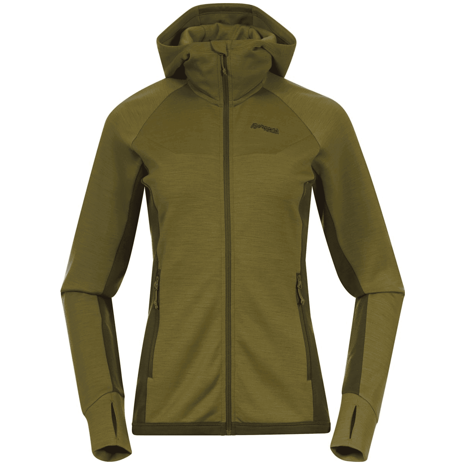 Bergans Cecilie Wool Hood Damen Midlayer, grün, Gr. XS